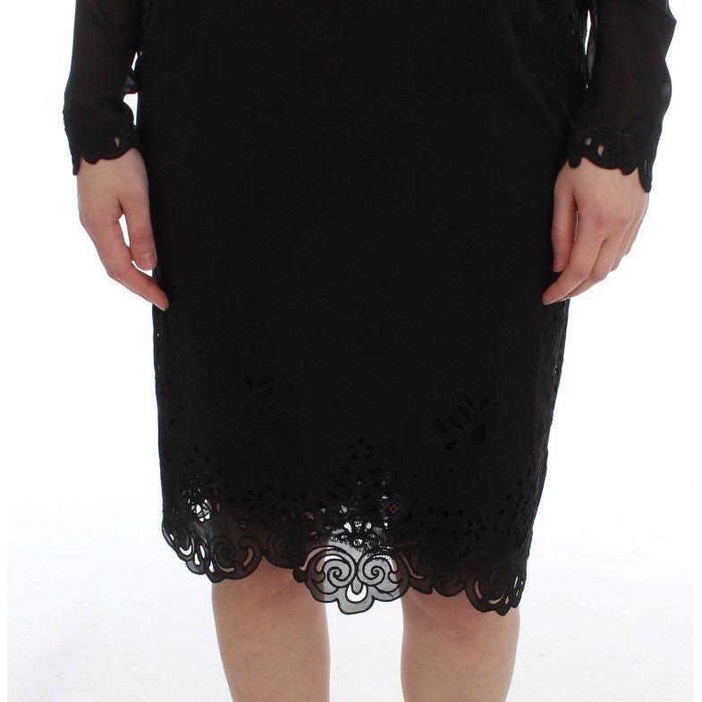 Dolce & Gabbana Elegant Black Floral Lace Sheath Dress Dolce & Gabbana Black