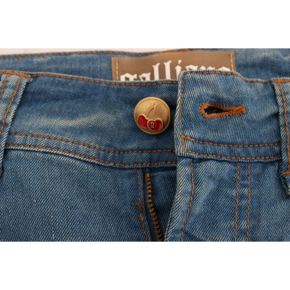 John Galliano Sleek Blue Slim Fit Designer Jeans John Galliano Dark Slate Gray