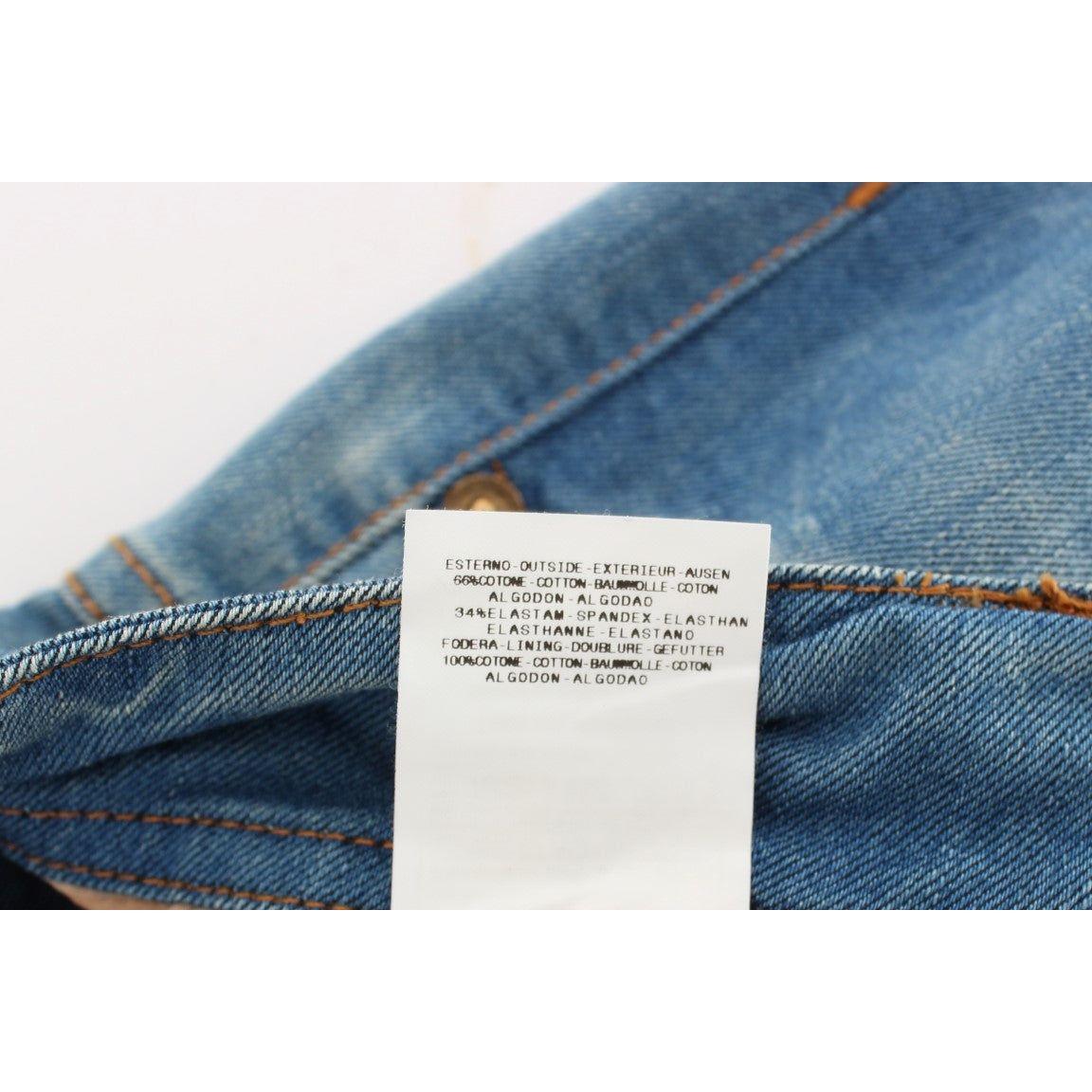 John Galliano Sleek Blue Slim Fit Designer Jeans John Galliano Dim Gray