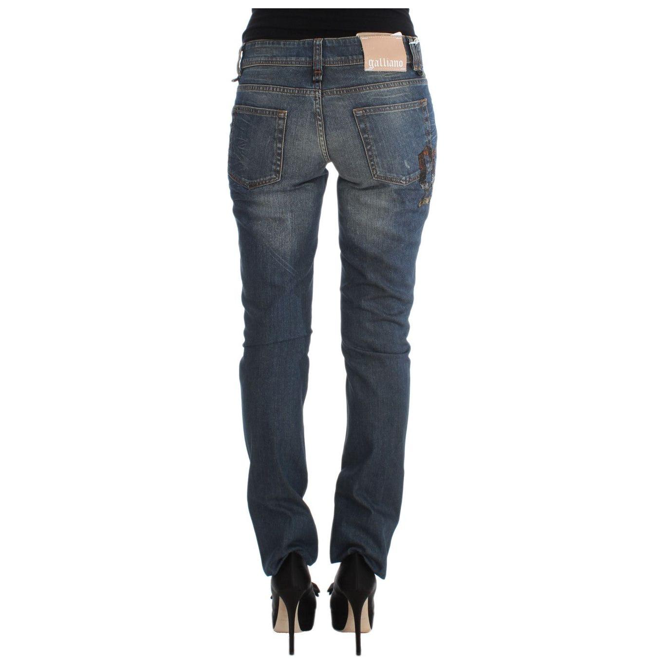 John Galliano Chic Slim Fit Blue Jeans John Galliano Dark Slate Gray