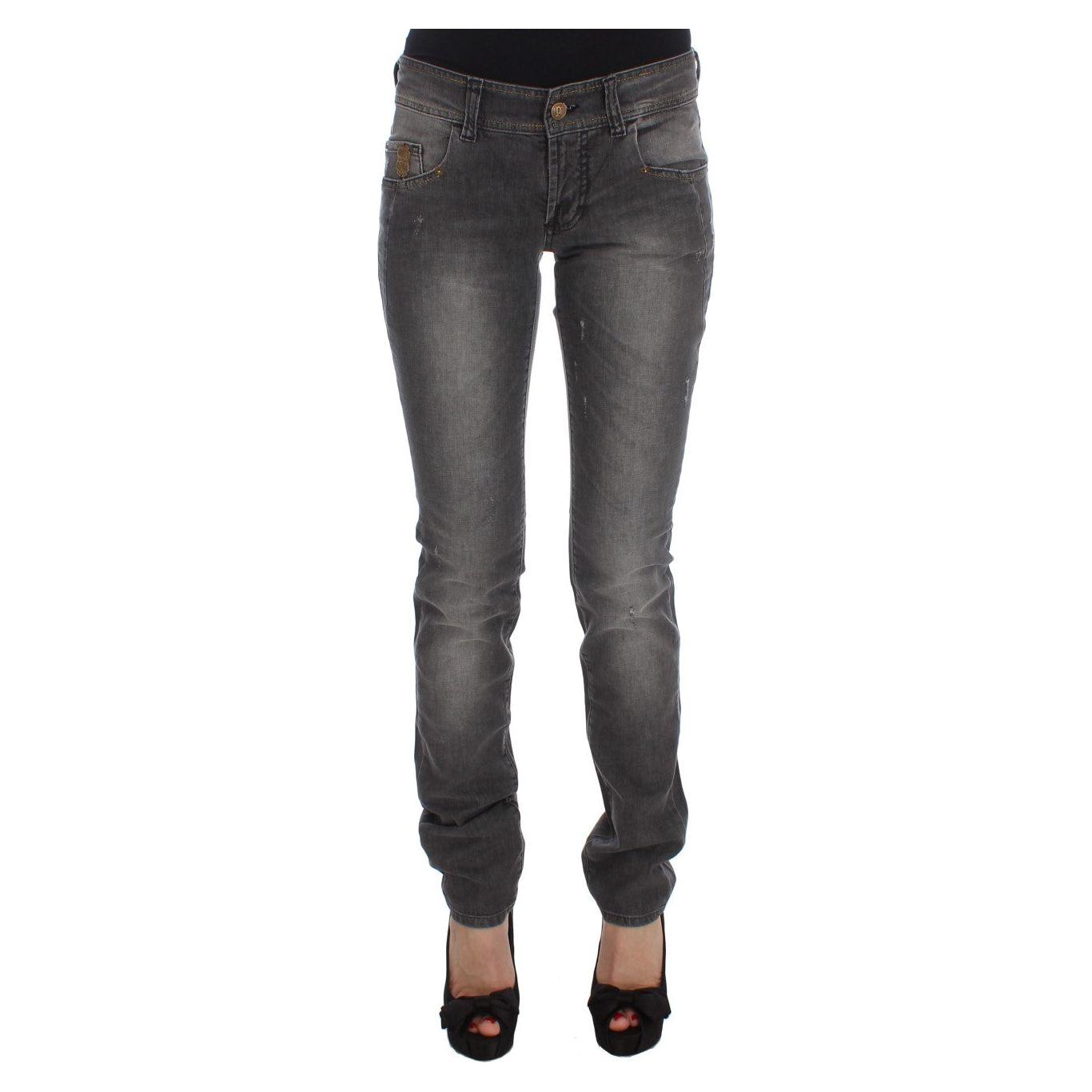 John Galliano Elegant Slim Fit Gray Wash Jeans John Galliano Dark Slate Gray