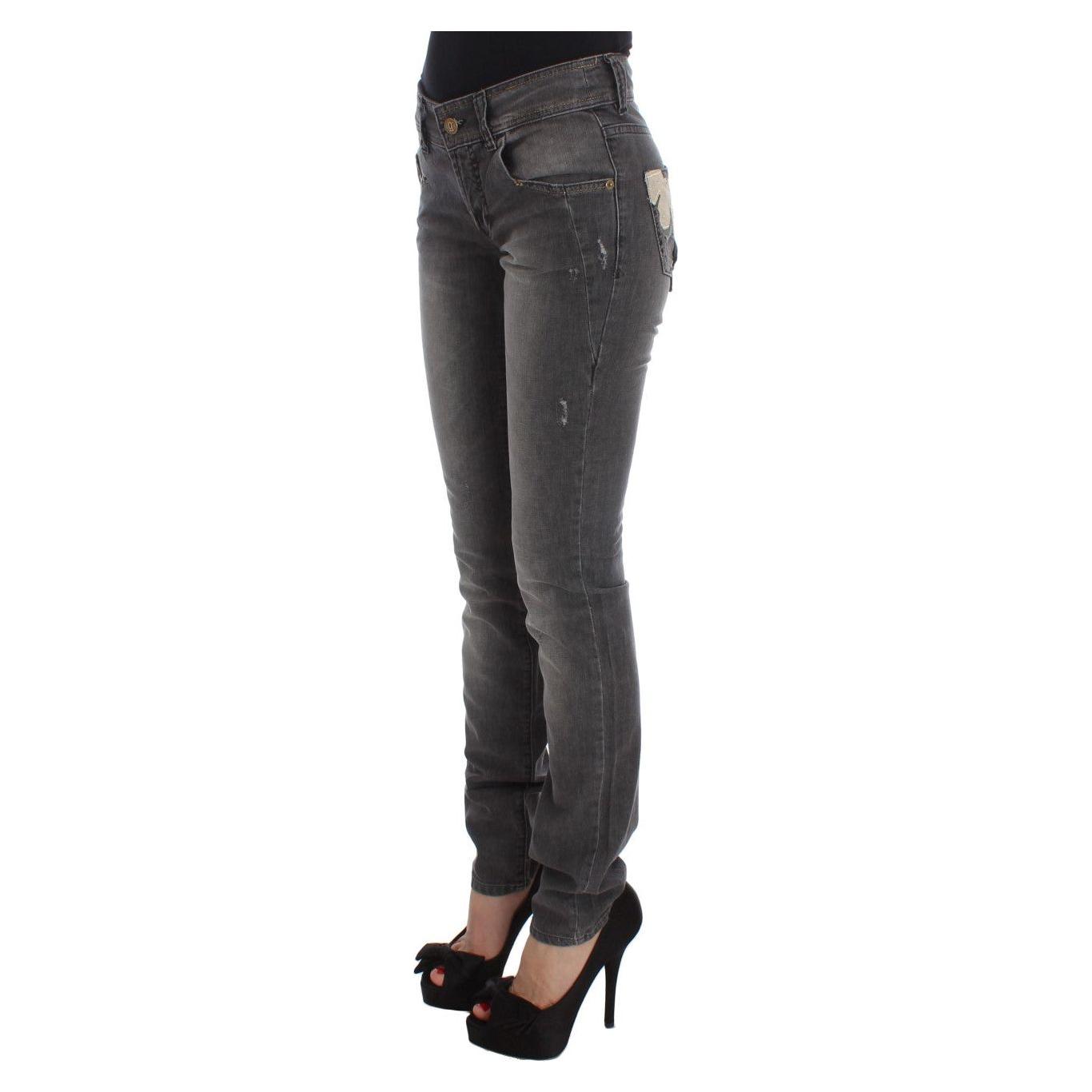 John Galliano Elegant Slim Fit Gray Wash Jeans John Galliano Dark Slate Gray