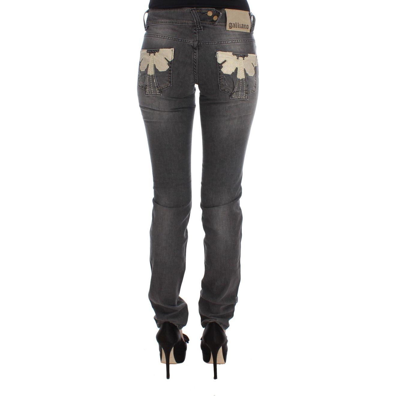 John Galliano Elegant Slim Fit Gray Wash Jeans John Galliano Dark Slate Gray