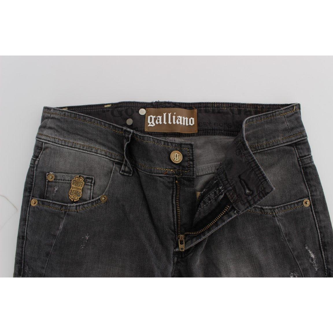 John Galliano Elegant Slim Fit Gray Wash Jeans John Galliano Light Gray