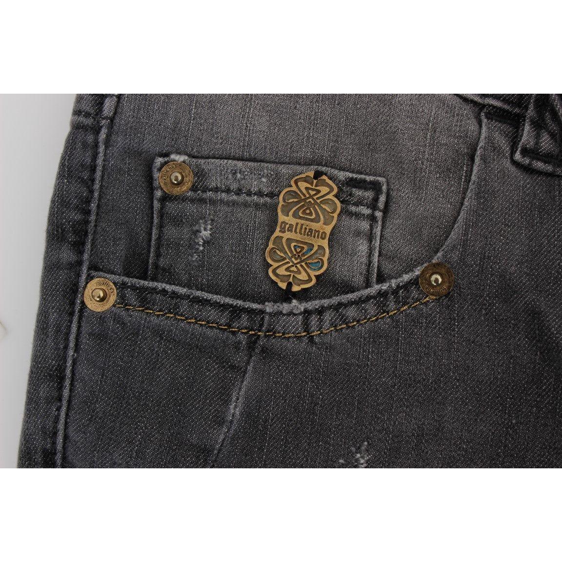 John Galliano Elegant Slim Fit Gray Wash Jeans John Galliano Dark Slate Gray