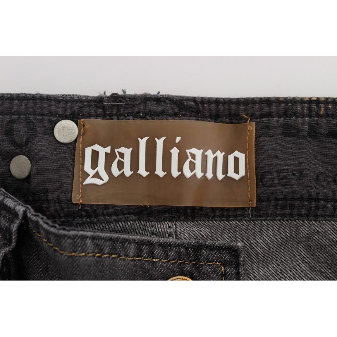 John Galliano Elegant Slim Fit Gray Wash Jeans John Galliano Dark Slate Gray