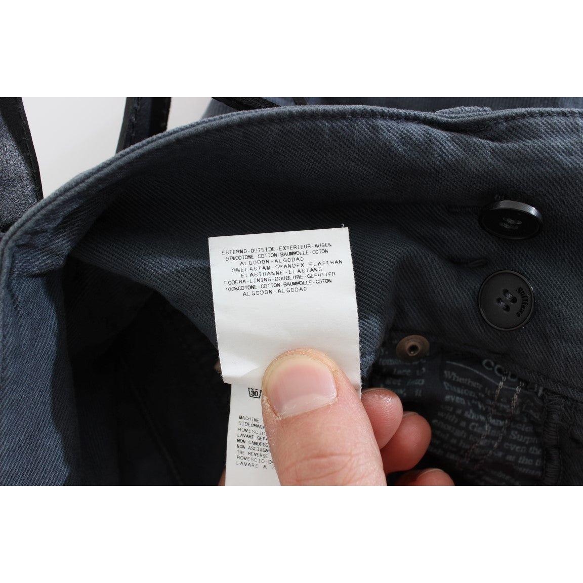 John Galliano Sleek Slim Fit Italian Jeans in Chic Blue Jeans & Pants John Galliano Gray