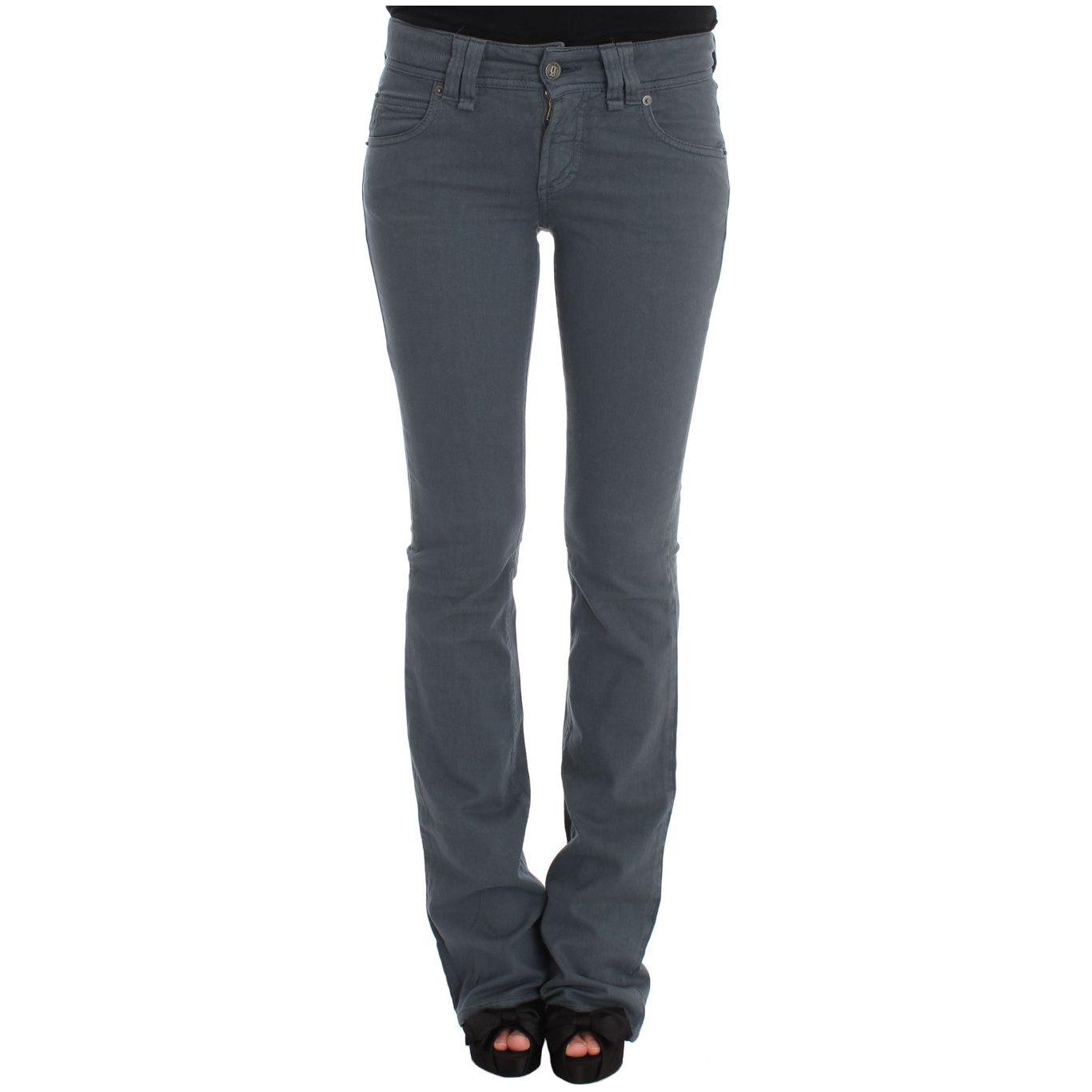 John Galliano Elegant Slim Fit Bootcut Jeans Jeans & Pants John Galliano Dark Slate Gray