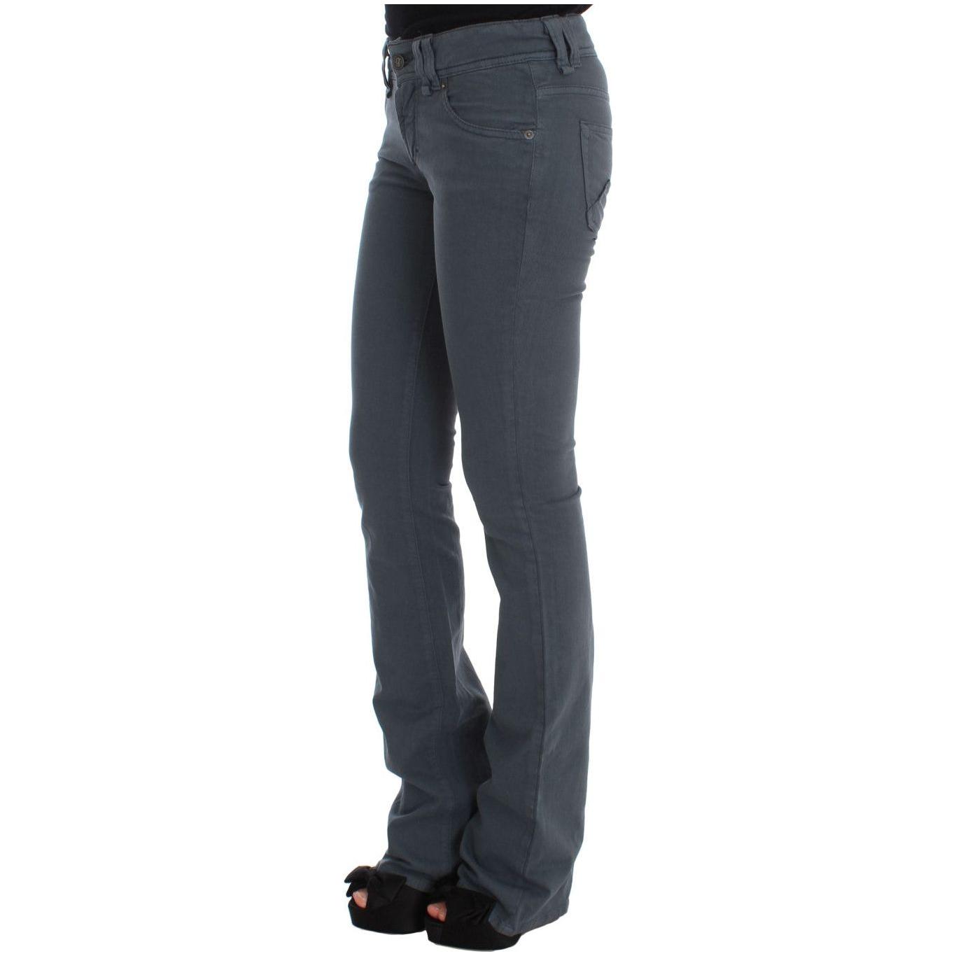 John Galliano Elegant Slim Fit Bootcut Jeans Jeans & Pants John Galliano Dark Slate Gray