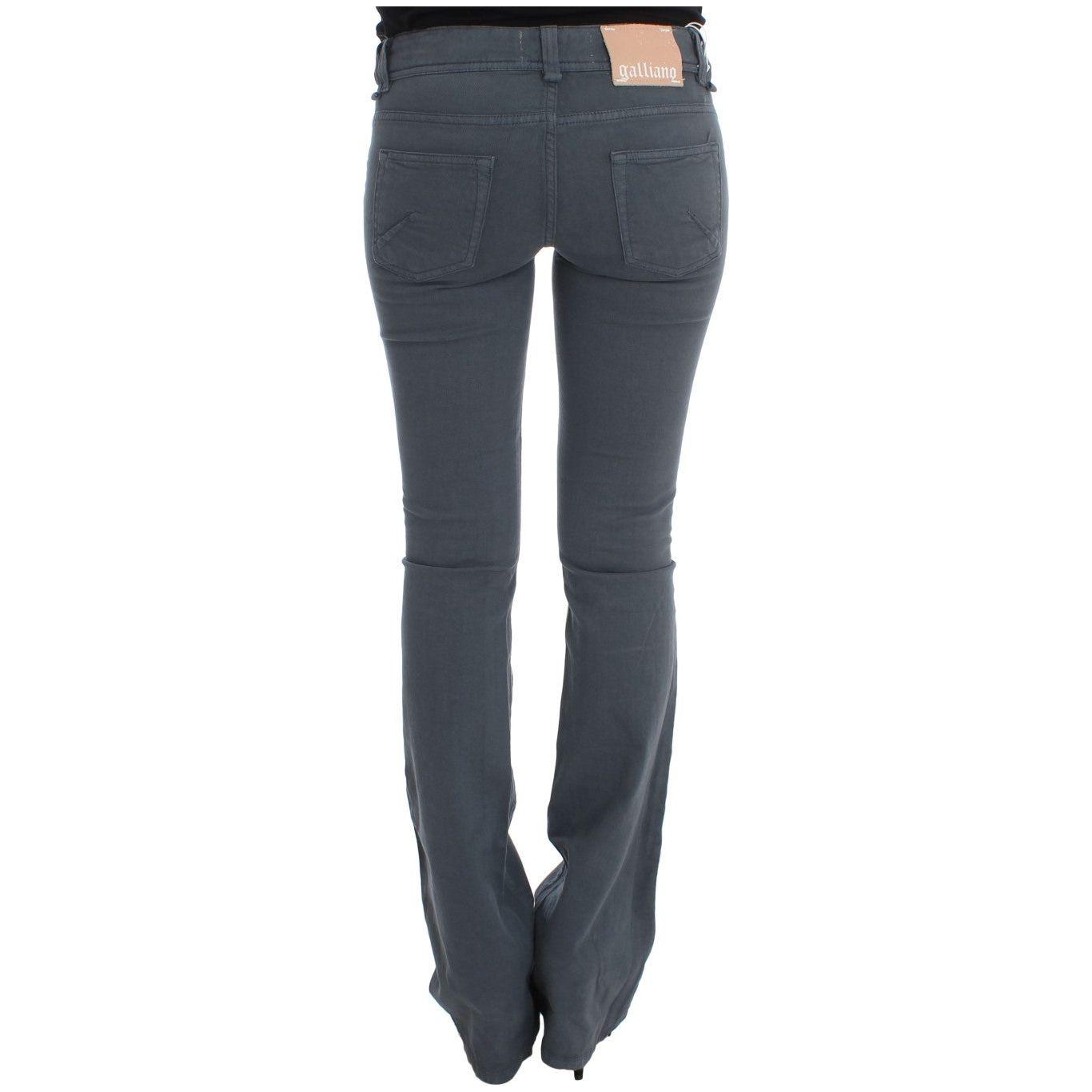 John Galliano Elegant Slim Fit Bootcut Jeans Jeans & Pants John Galliano Dark Slate Gray