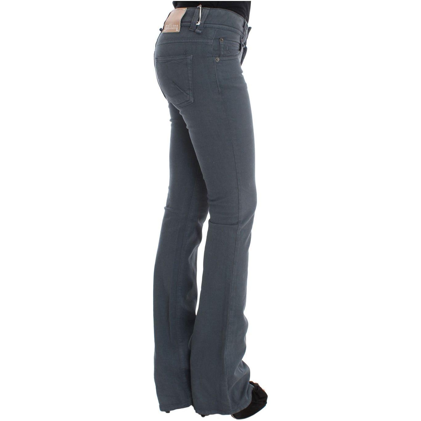 John Galliano Elegant Slim Fit Bootcut Jeans Jeans & Pants John Galliano Dark Slate Gray