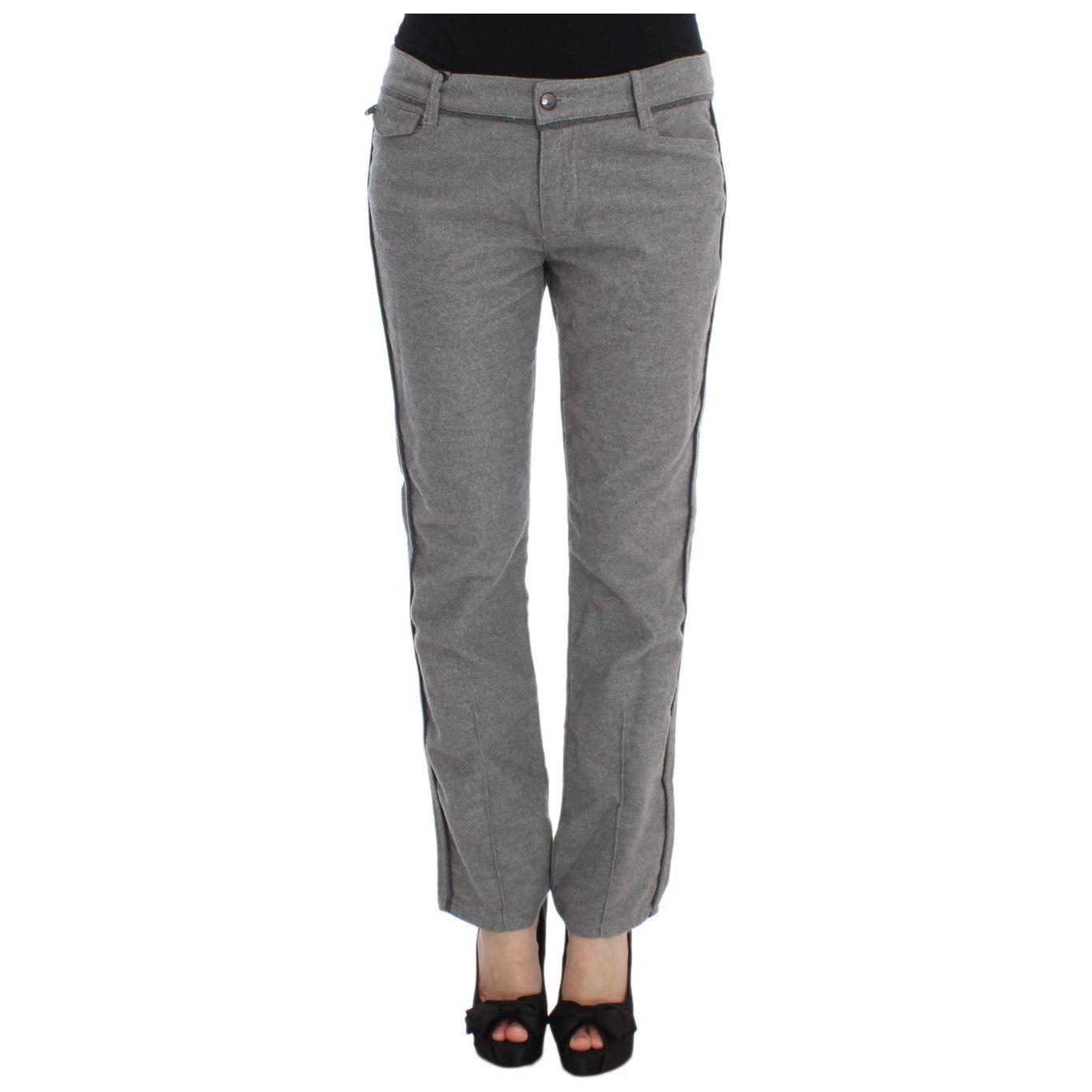 Ermanno Scervino Chic Gray Casual Cotton Pants Ermanno Scervino Dim Gray