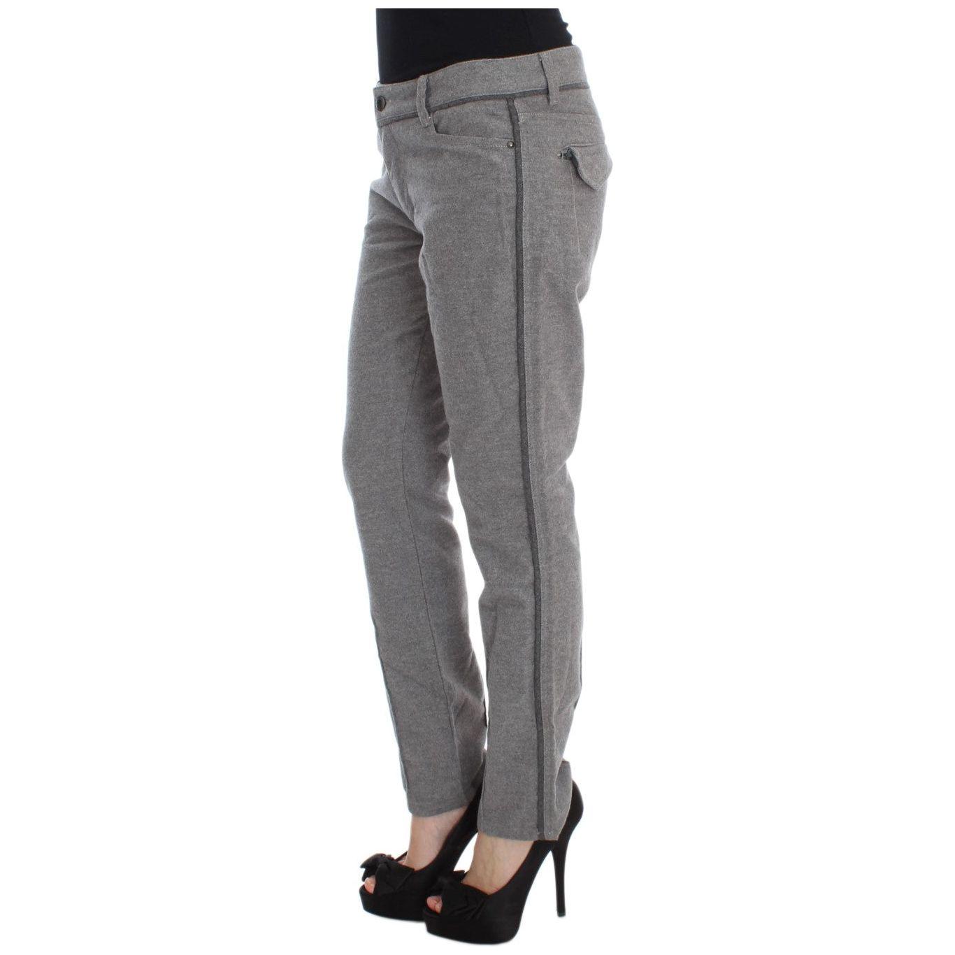 Ermanno Scervino Chic Gray Casual Cotton Pants Ermanno Scervino Dim Gray