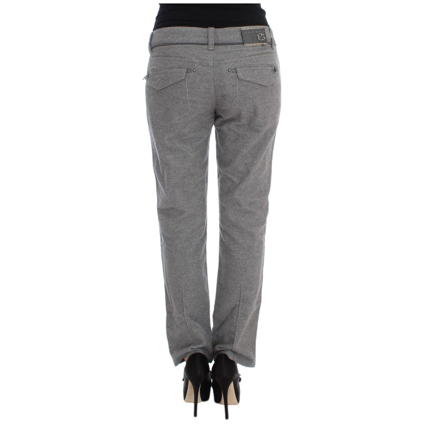 Ermanno Scervino Chic Gray Casual Cotton Pants Ermanno Scervino Dim Gray