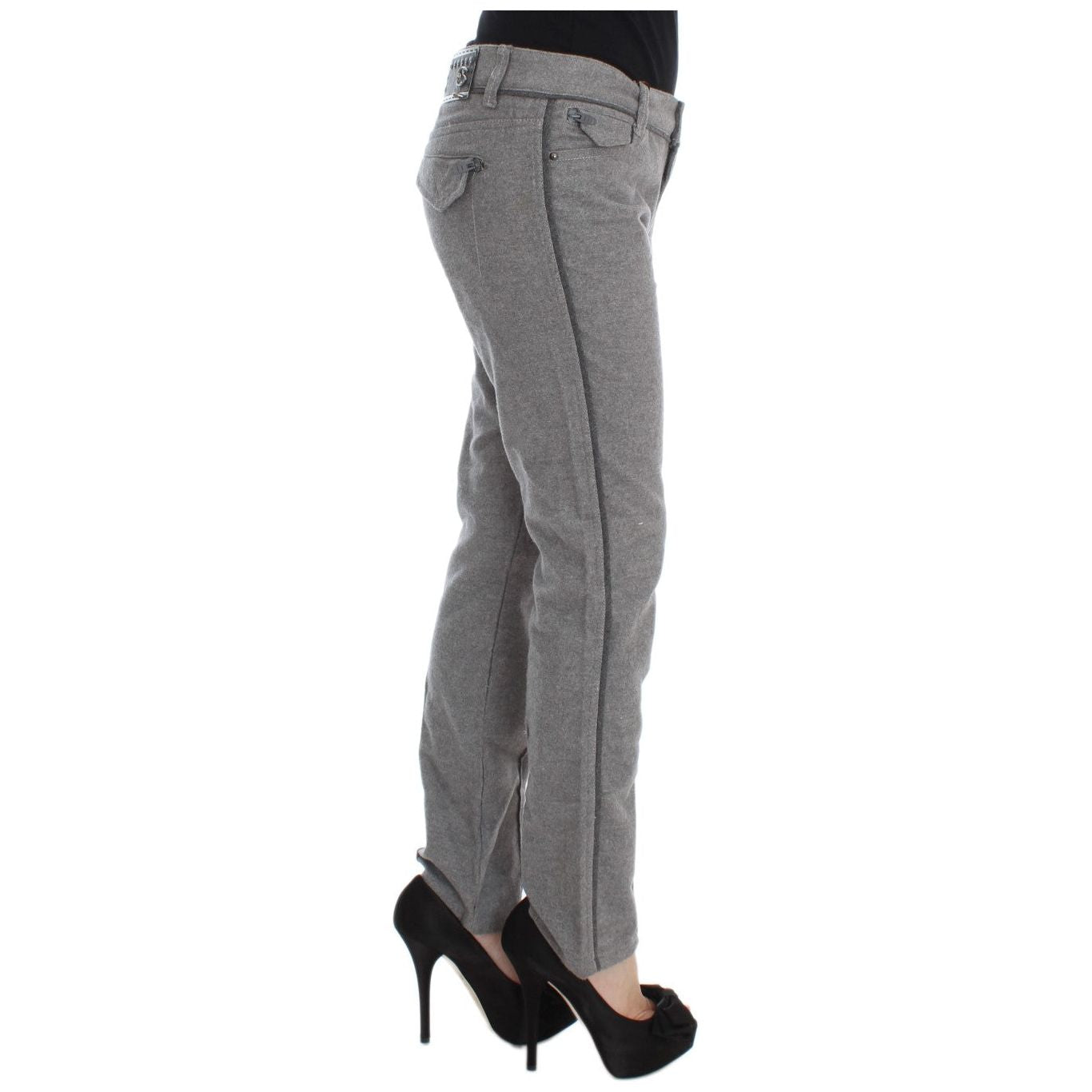 Ermanno Scervino Chic Gray Casual Cotton Pants Ermanno Scervino Dim Gray