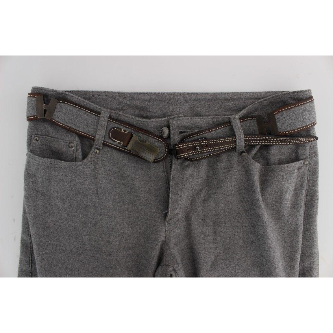 Ermanno Scervino Chic Gray Casual Cotton Pants Ermanno Scervino Dark Slate Gray