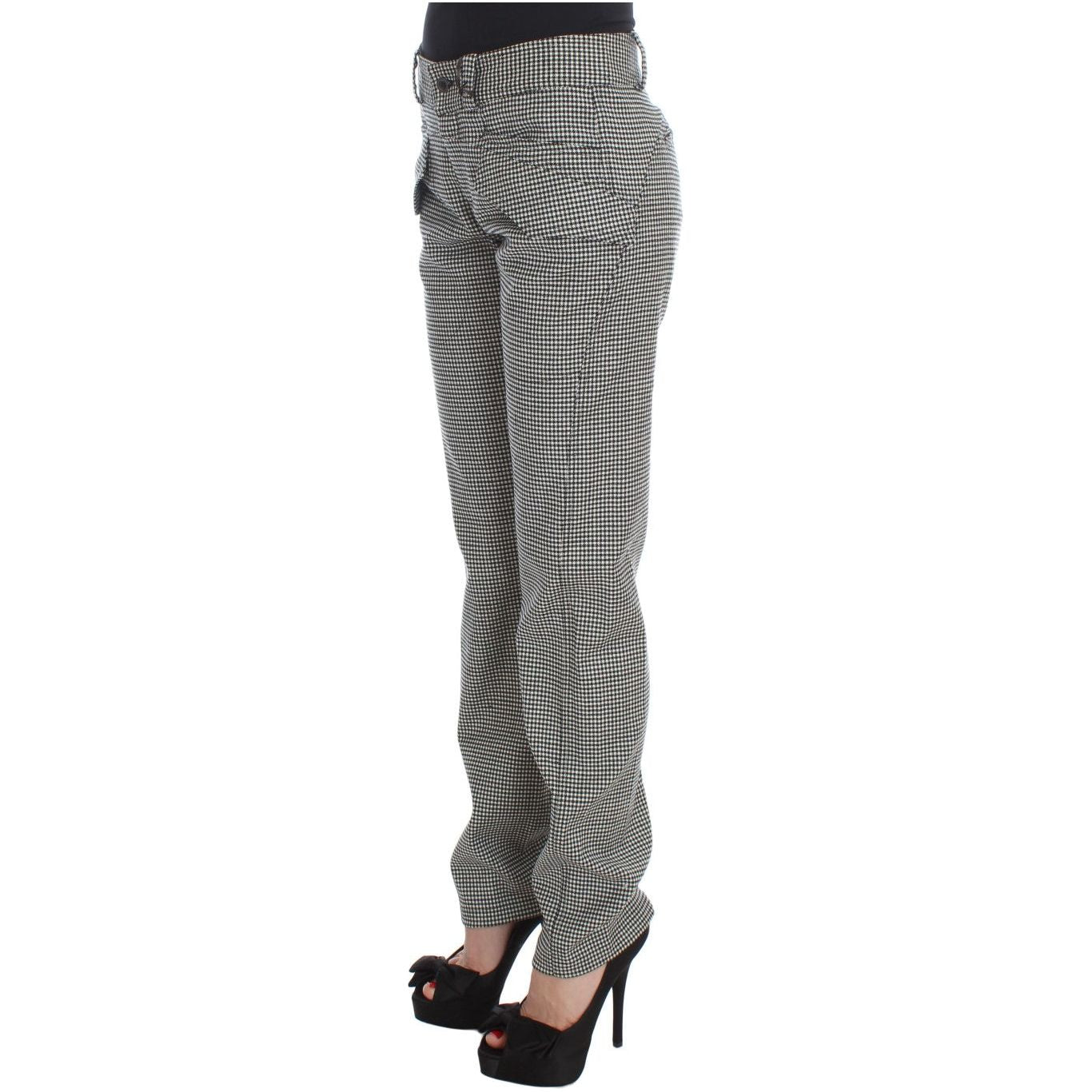 Ermanno Scervino Chic Checkered Black & White Regular Fit Pants Jeans & Pants Ermanno Scervino Dark Slate Gray