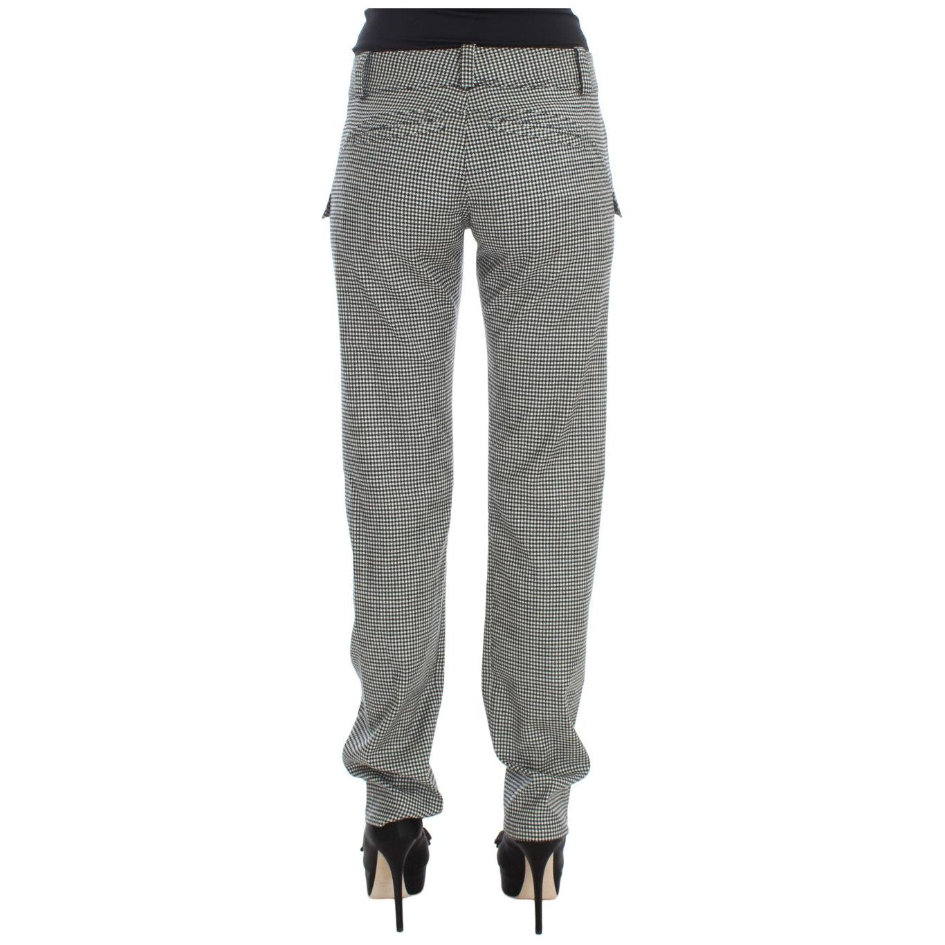 Ermanno Scervino Chic Checkered Black & White Regular Fit Pants Jeans & Pants Ermanno Scervino Dim Gray
