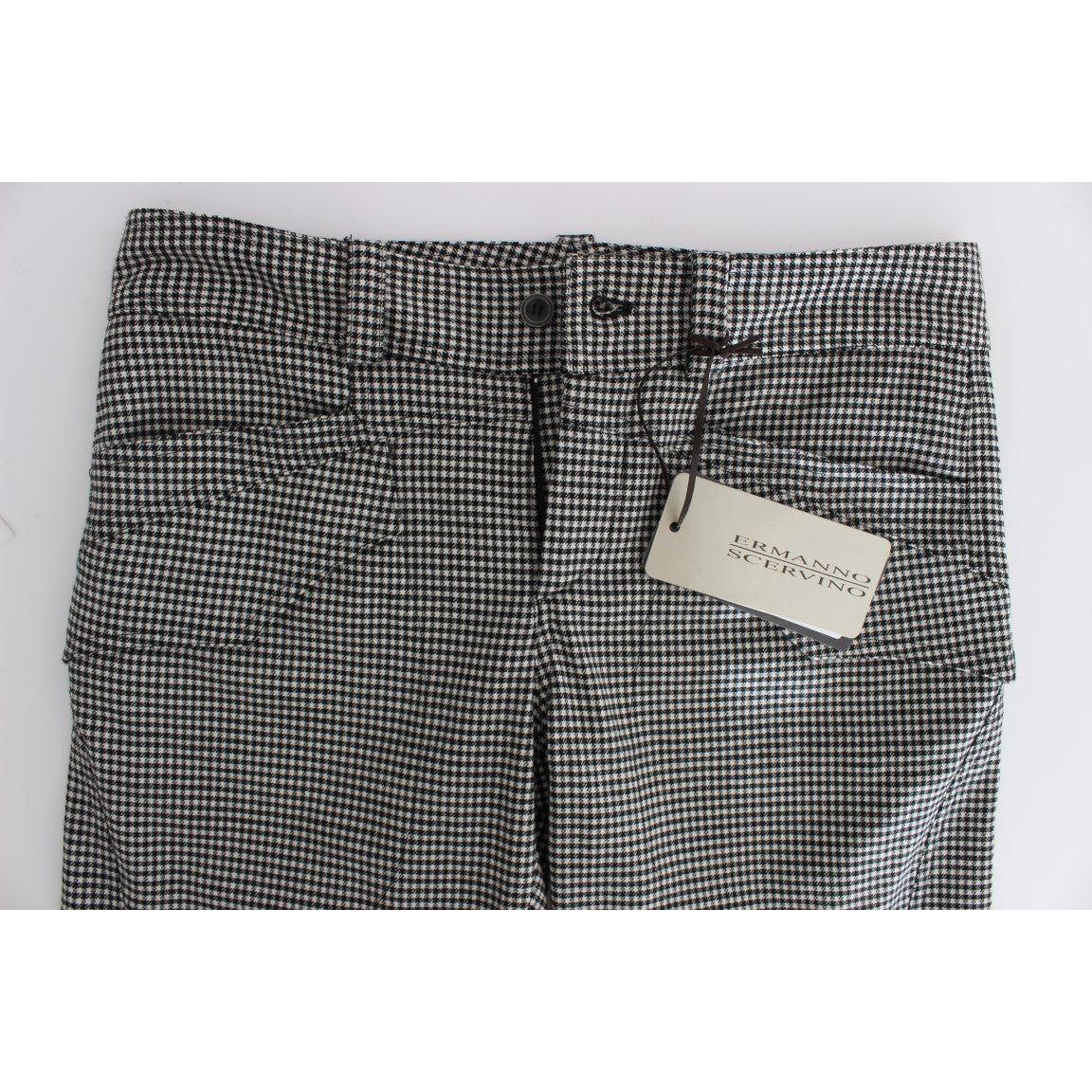 Ermanno Scervino Chic Checkered Black & White Regular Fit Pants Jeans & Pants Ermanno Scervino Dark Slate Gray