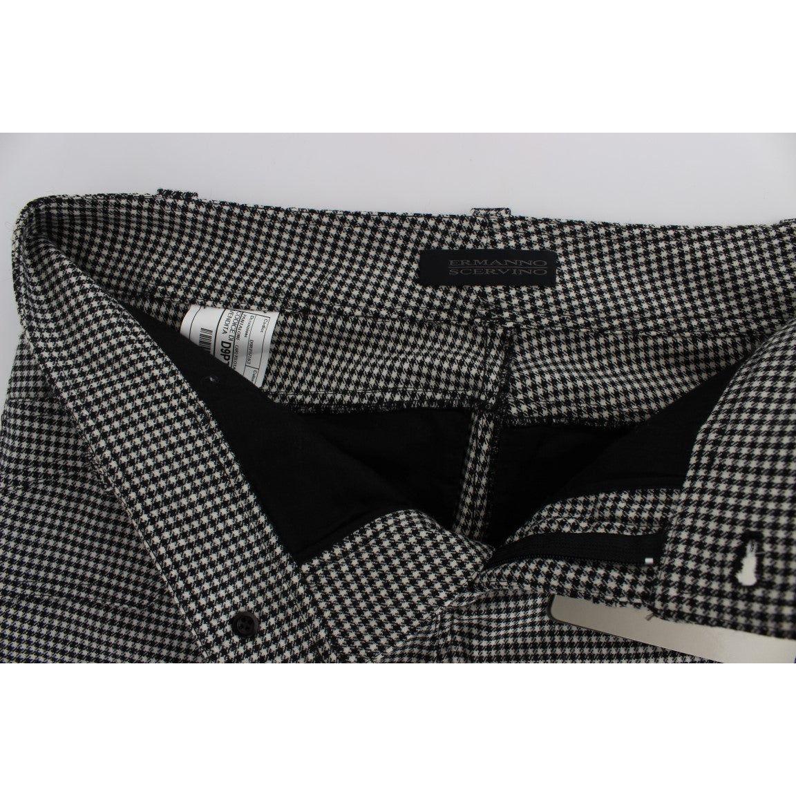 Ermanno Scervino Chic Checkered Black & White Regular Fit Pants Jeans & Pants Ermanno Scervino Black