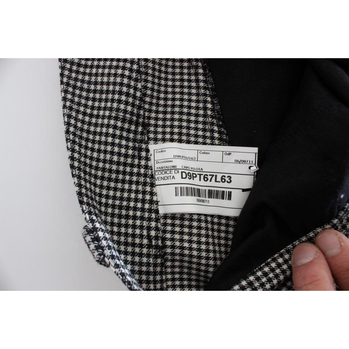 Ermanno Scervino Chic Checkered Black & White Regular Fit Pants Jeans & Pants Ermanno Scervino Black