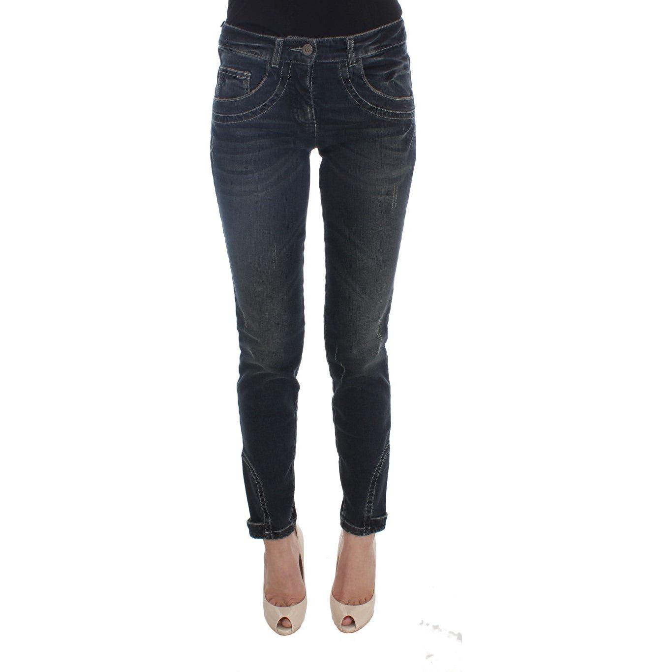Ermanno Scervino Chic Blue Slim Fit Italian Jeans Jeans & Pants Ermanno Scervino Dark Slate Gray