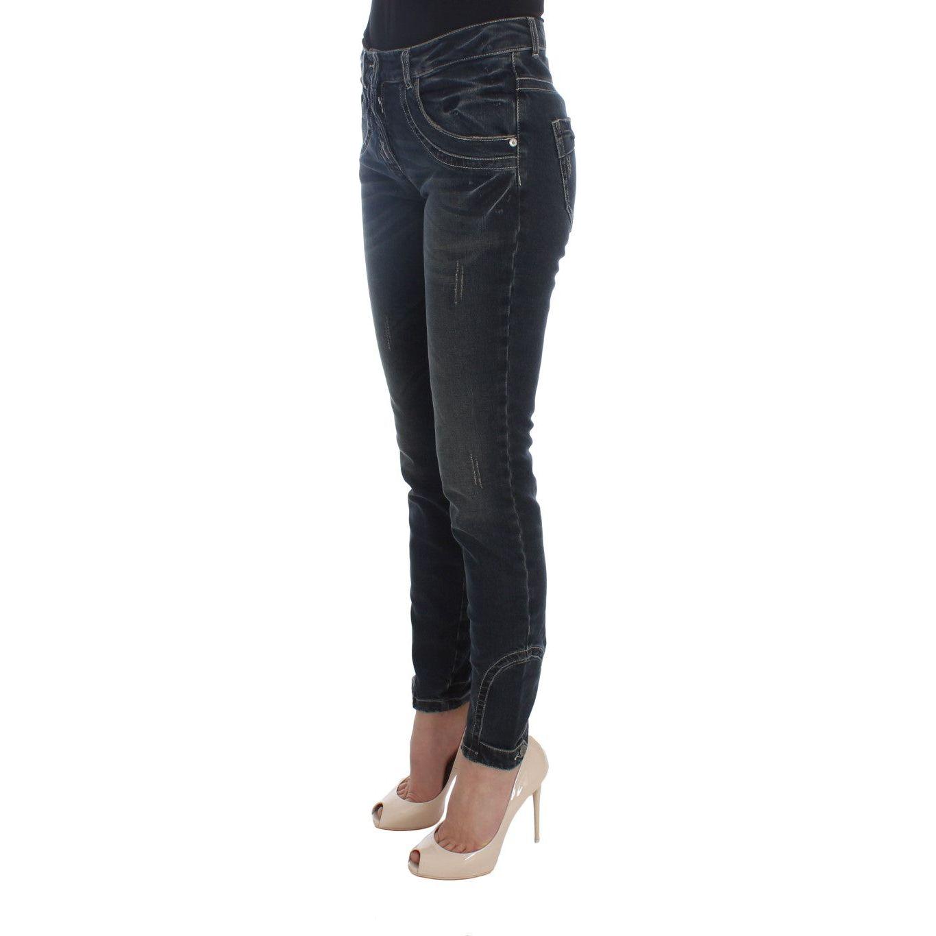 Ermanno Scervino Chic Blue Slim Fit Italian Jeans Jeans & Pants Ermanno Scervino Dark Slate Gray