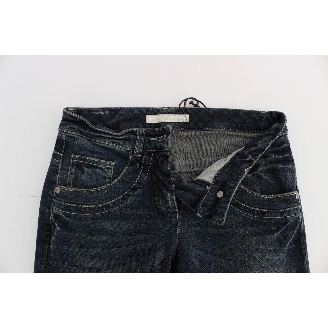 Ermanno Scervino Chic Blue Slim Fit Italian Jeans Jeans & Pants Ermanno Scervino Dark Slate Gray