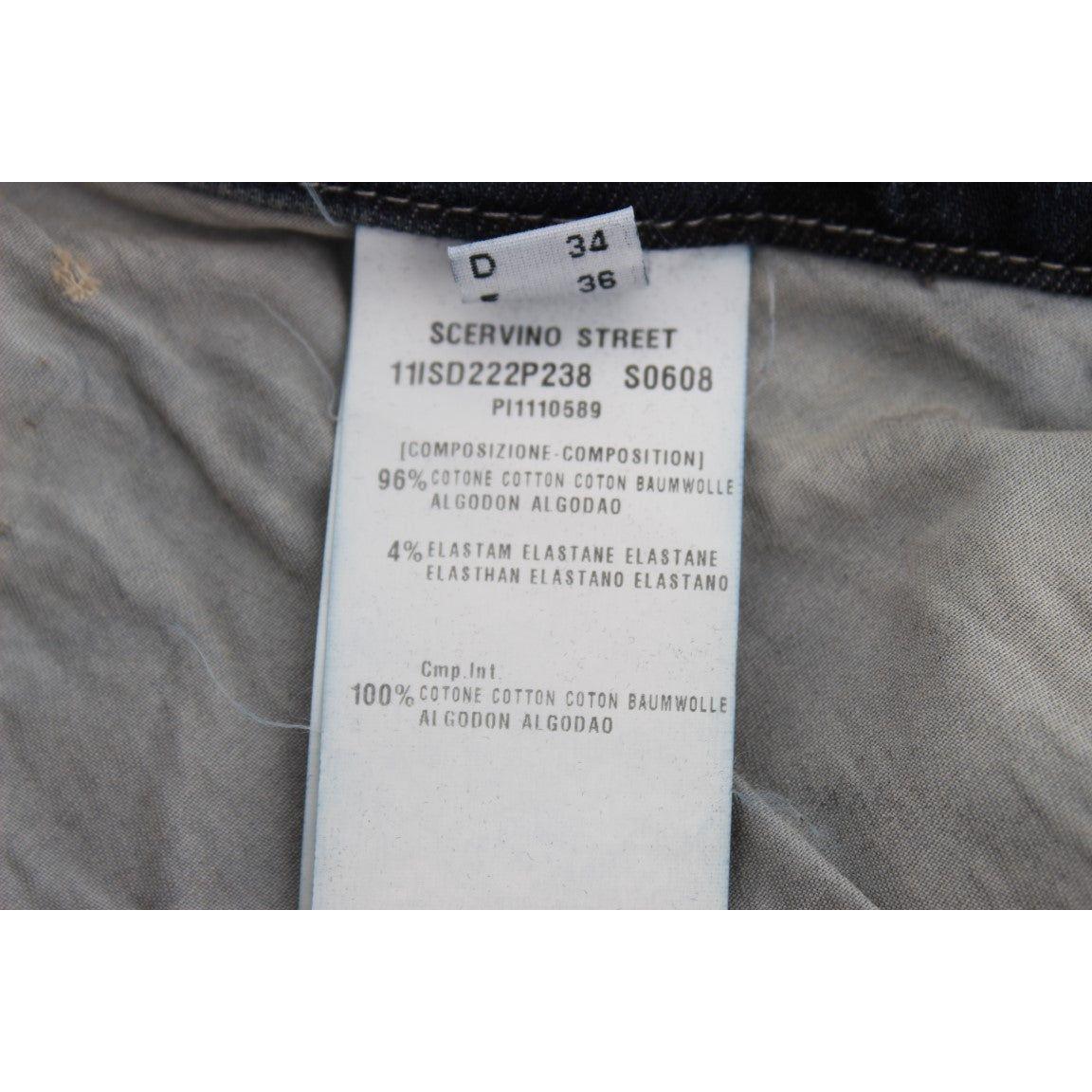 Ermanno Scervino Chic Blue Slim Fit Italian Jeans Jeans & Pants Ermanno Scervino Dim Gray