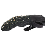 Dolce & Gabbana Elegant Studded Gray Wool Shearling Gloves Dolce & Gabbana Dark Slate Gray