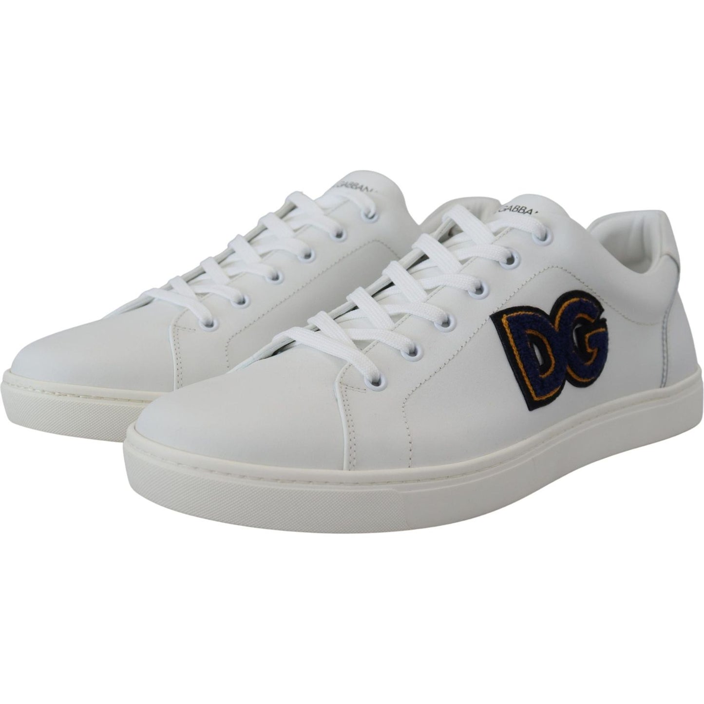 Dolce & Gabbana Elegant White Leather Men's Sneakers Dolce & Gabbana Gray