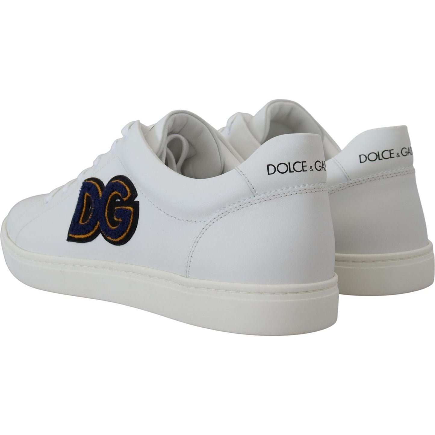 Dolce & Gabbana Elegant White Leather Men's Sneakers Dolce & Gabbana Gray