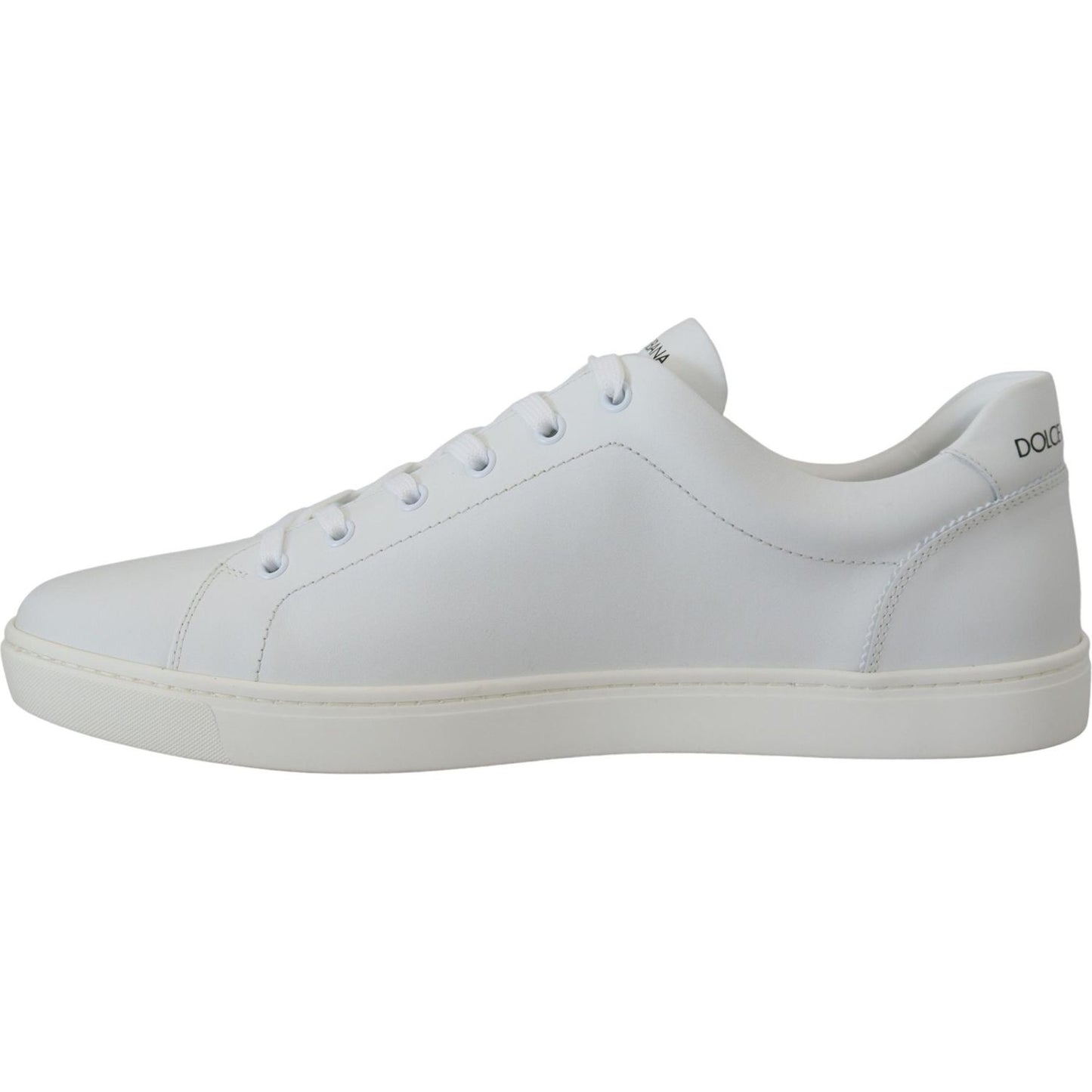 Dolce & Gabbana Elegant White Leather Men's Sneakers Dolce & Gabbana Gray