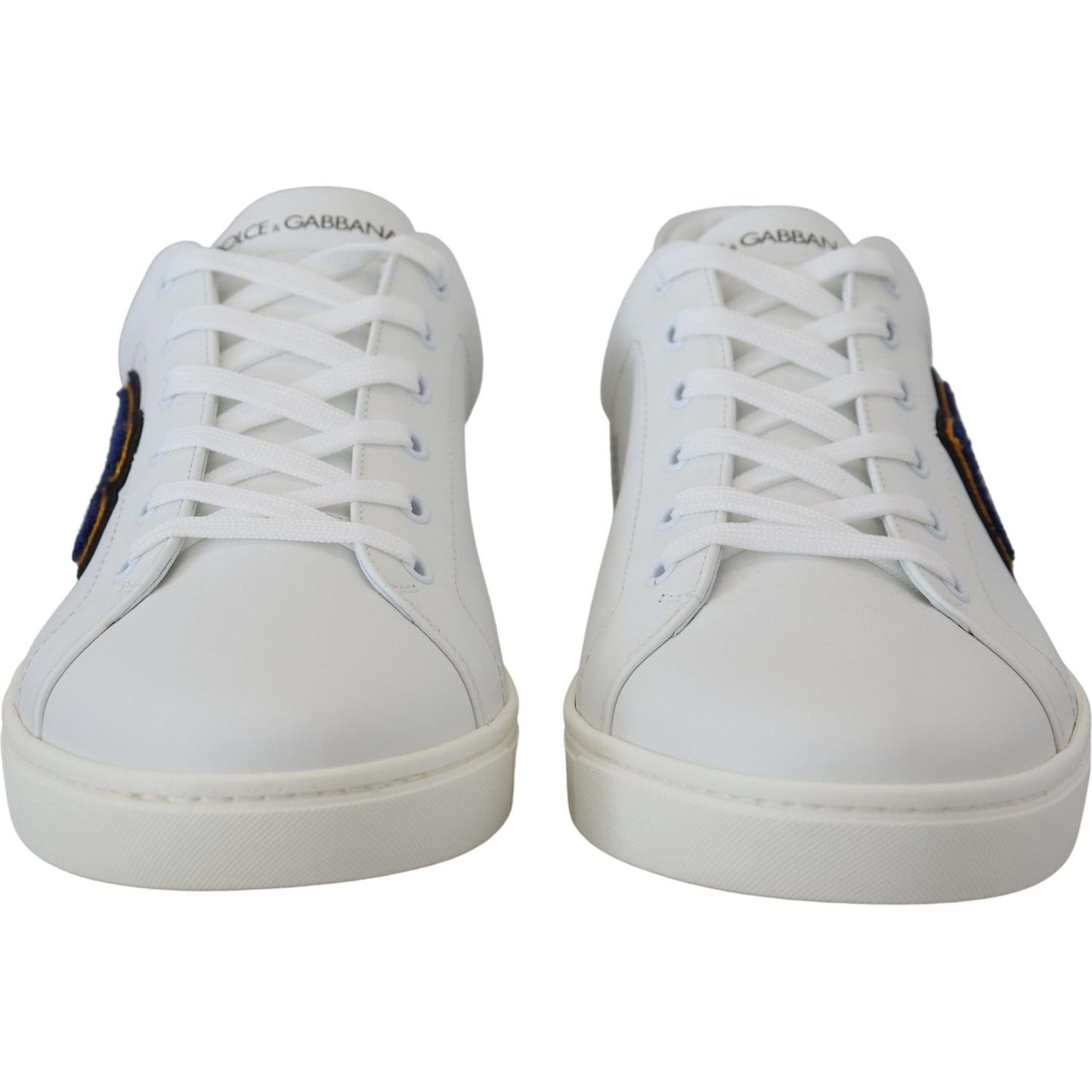 Dolce & Gabbana Elegant White Leather Men's Sneakers Dolce & Gabbana Gray