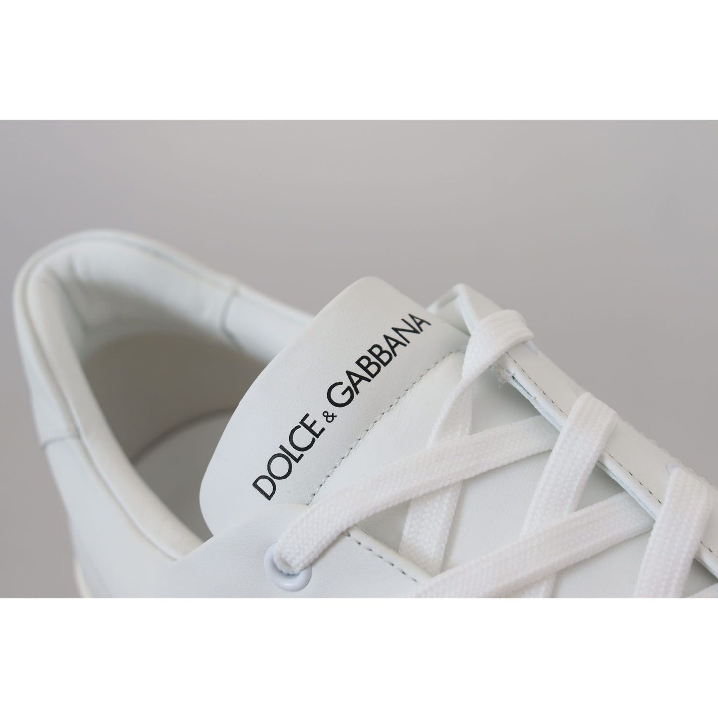 Dolce & Gabbana Elegant White Leather Men's Sneakers Dolce & Gabbana Gray