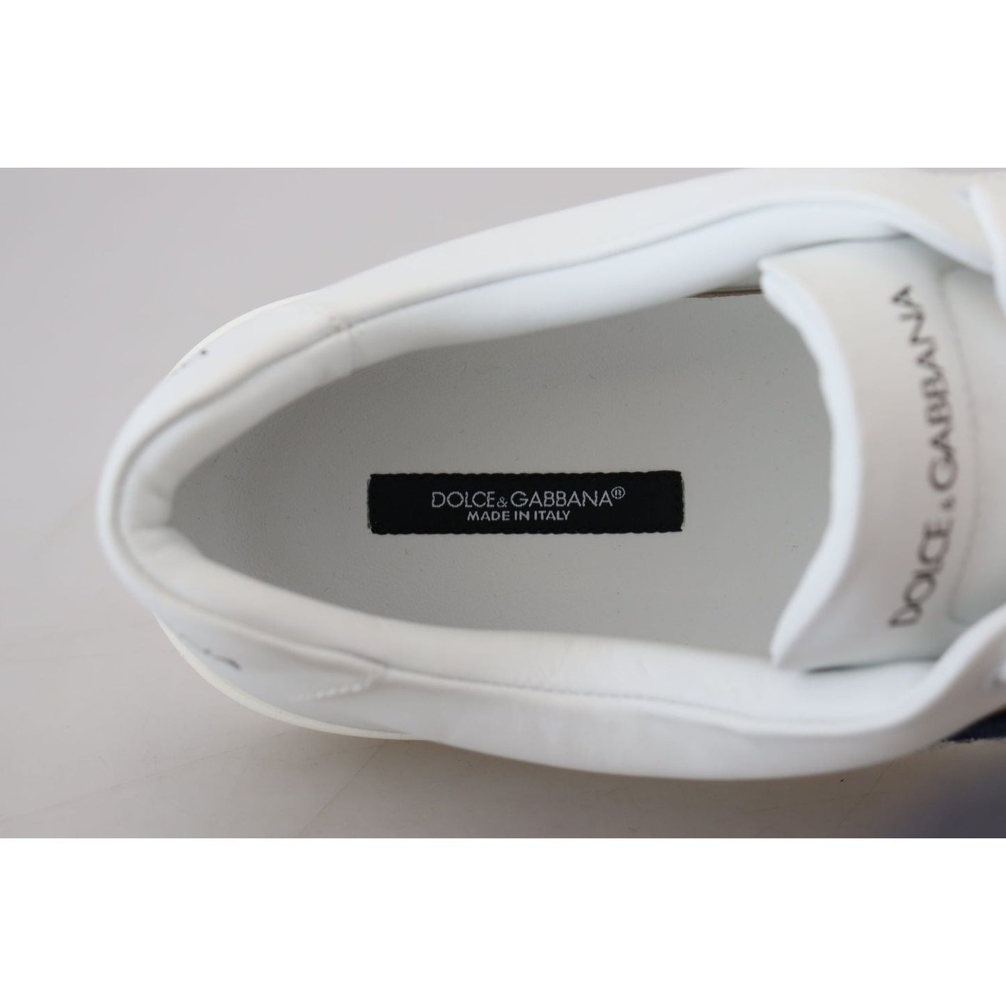 Dolce & Gabbana Elegant White Leather Men's Sneakers Dolce & Gabbana Gray