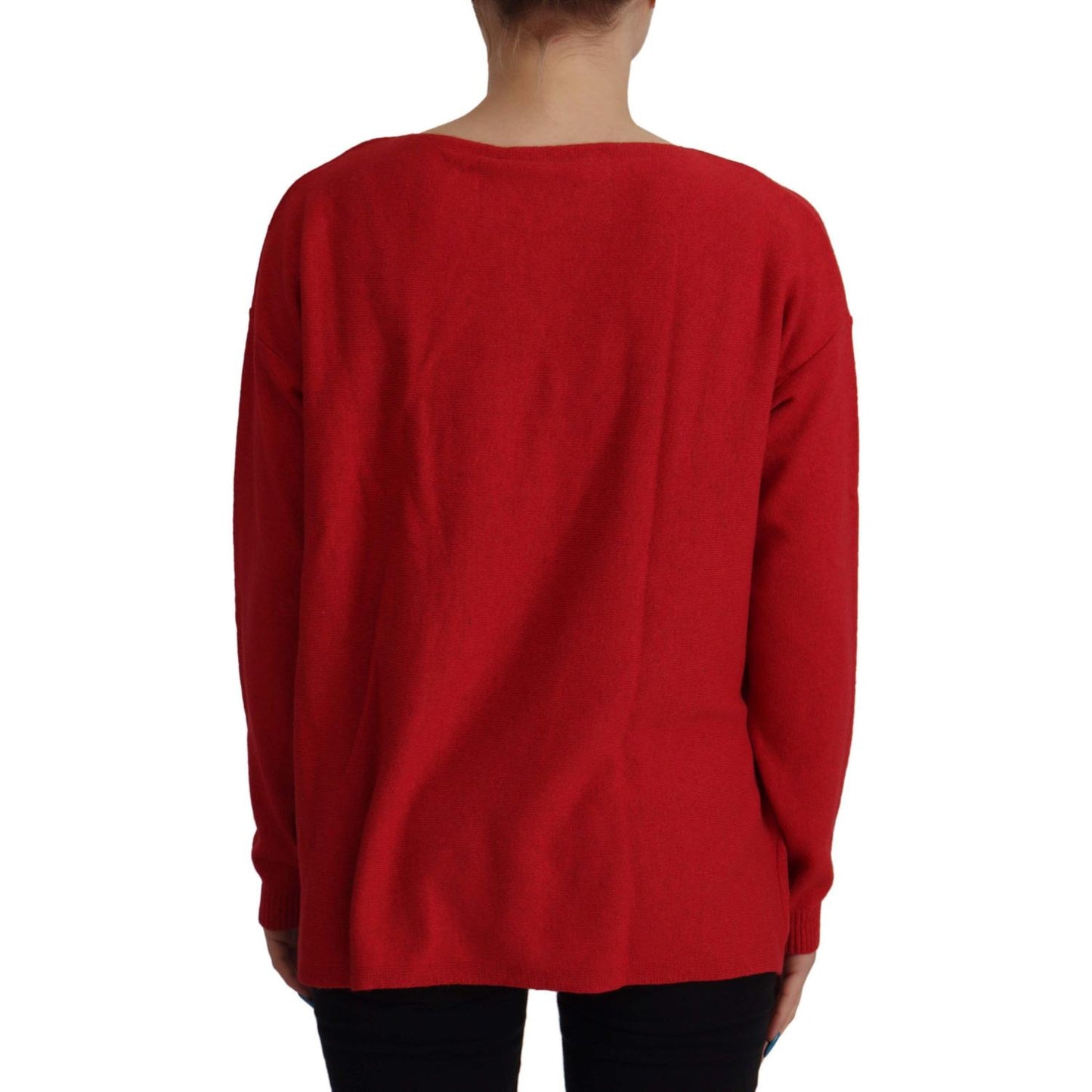 Dolce & Gabbana Elegant Red Wool Blend Knit Sweater Dolce & Gabbana Dark Red
