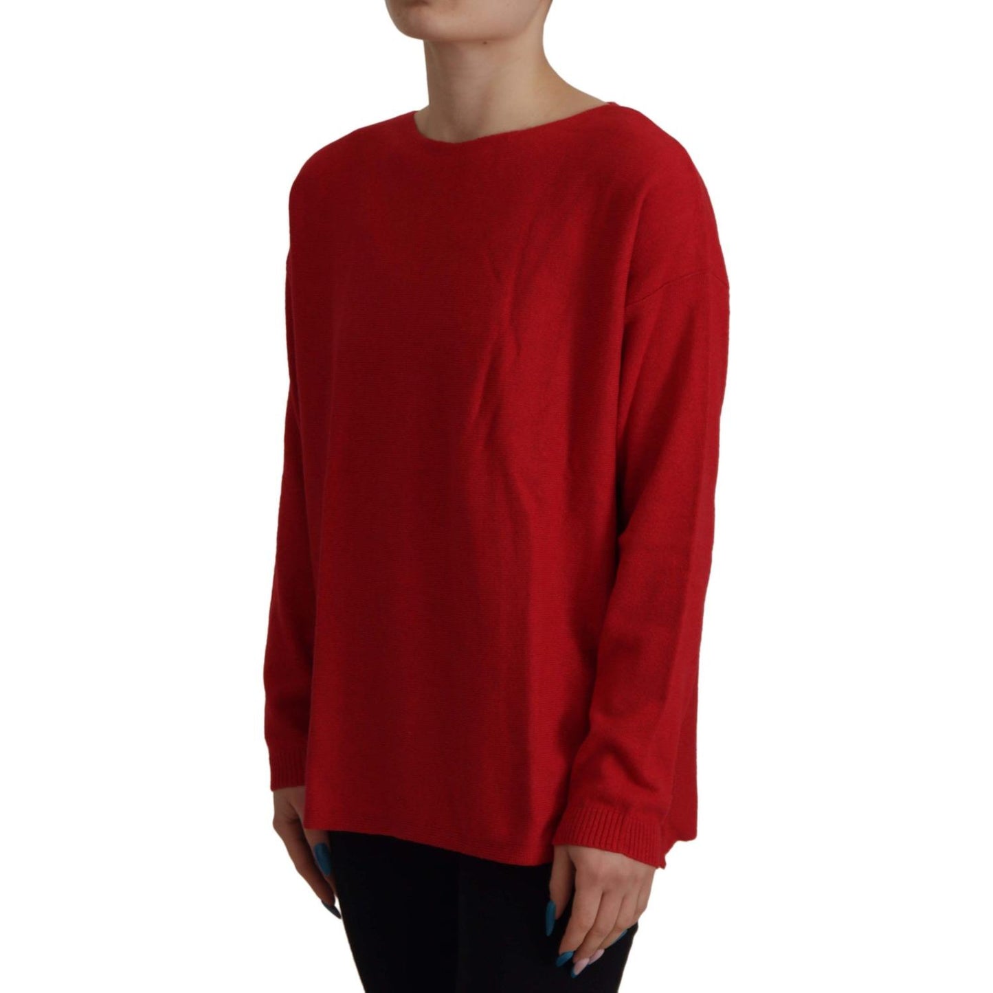 Dolce & Gabbana Elegant Red Wool Blend Knit Sweater Dolce & Gabbana Dark Red