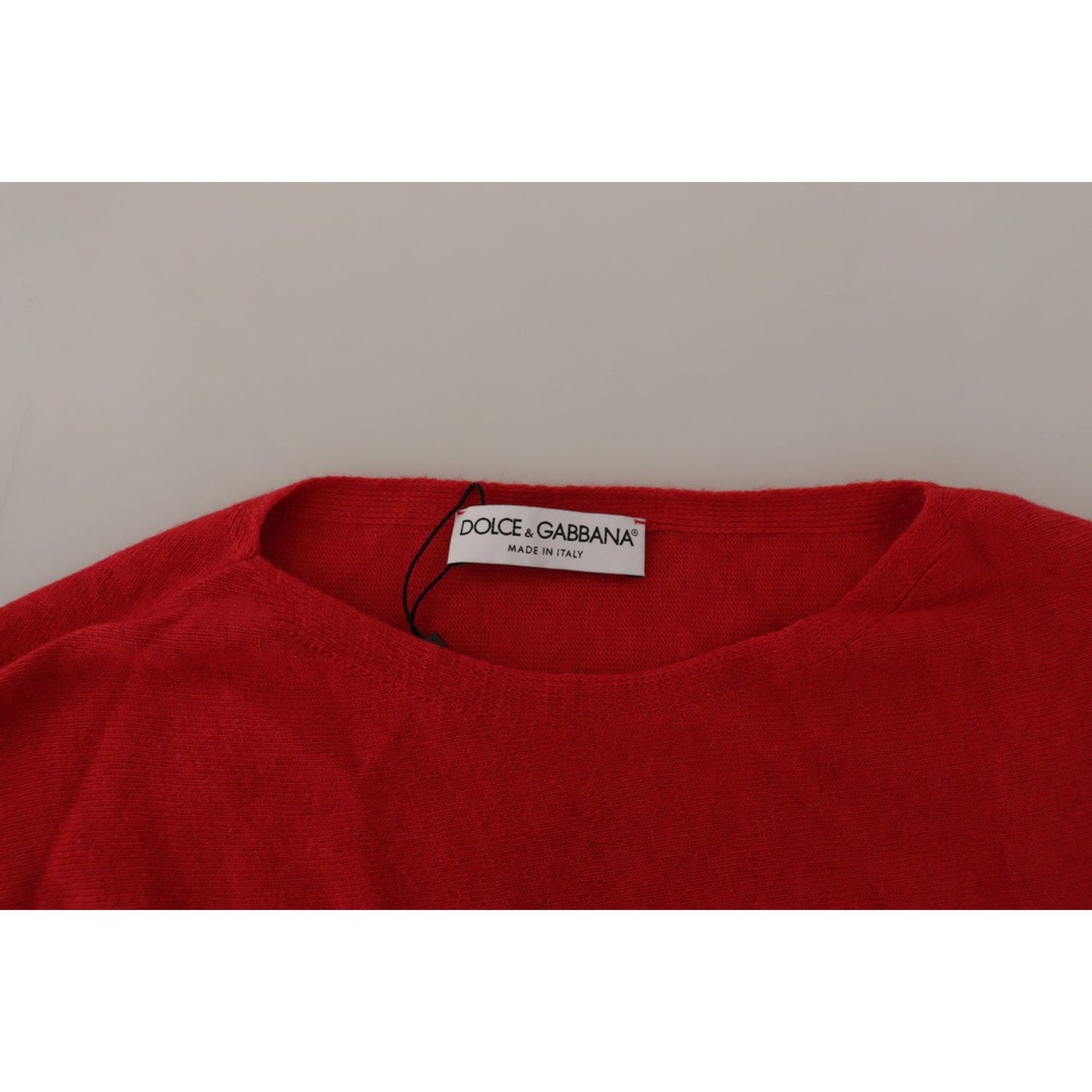 Dolce & Gabbana Elegant Red Wool Blend Knit Sweater Dolce & Gabbana Dark Red