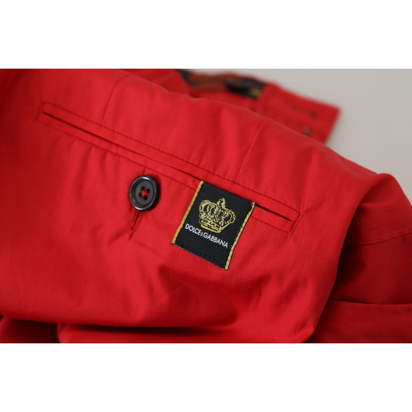 Dolce & Gabbana Red Cotton Slim Fit Trousers Chinos Pants