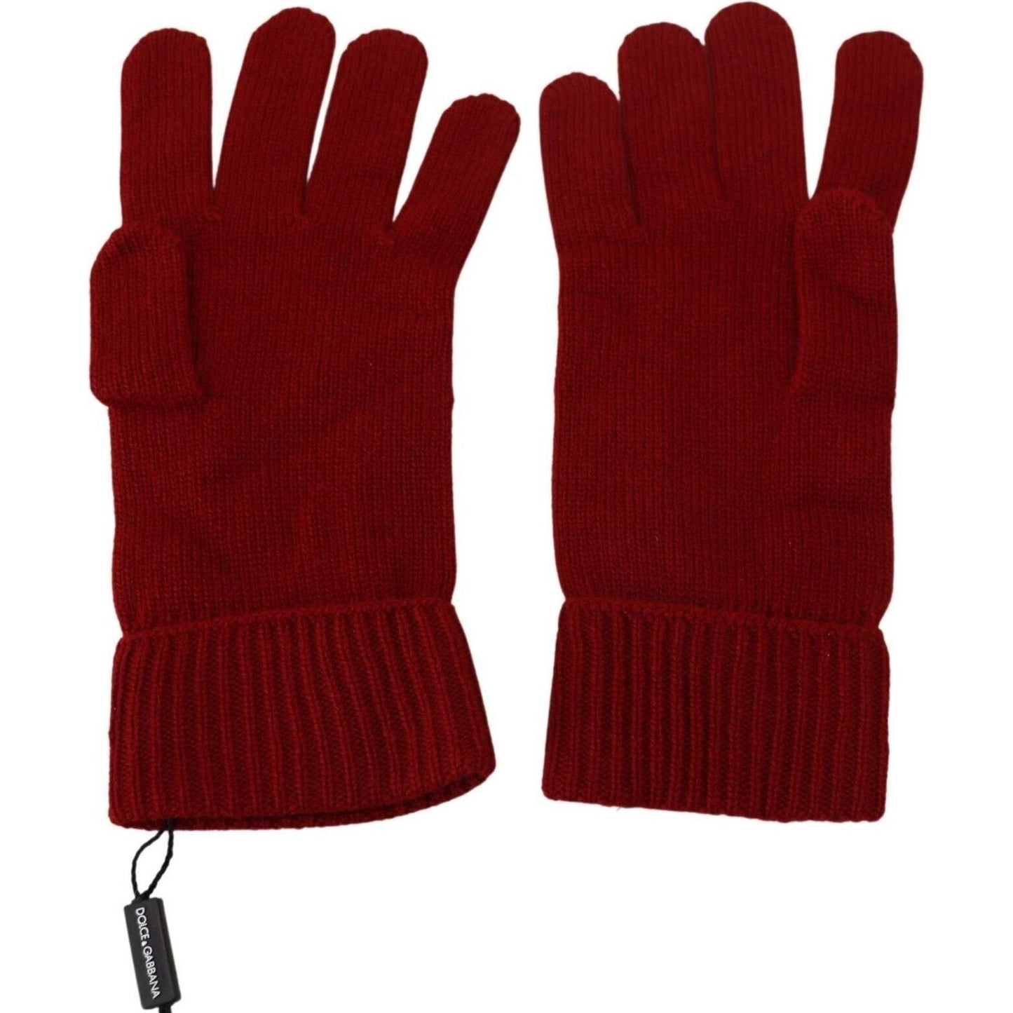 Dolce & Gabbana Elegant Red Cashmere Winter Gloves Dolce & Gabbana Dark Red