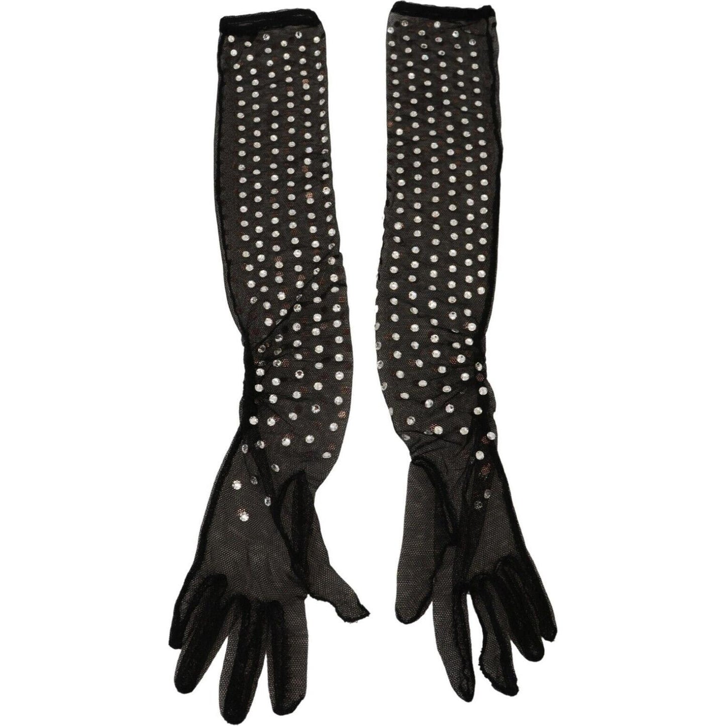 Dolce & Gabbana Elegant Elbow Length Black Gloves Dolce & Gabbana Black