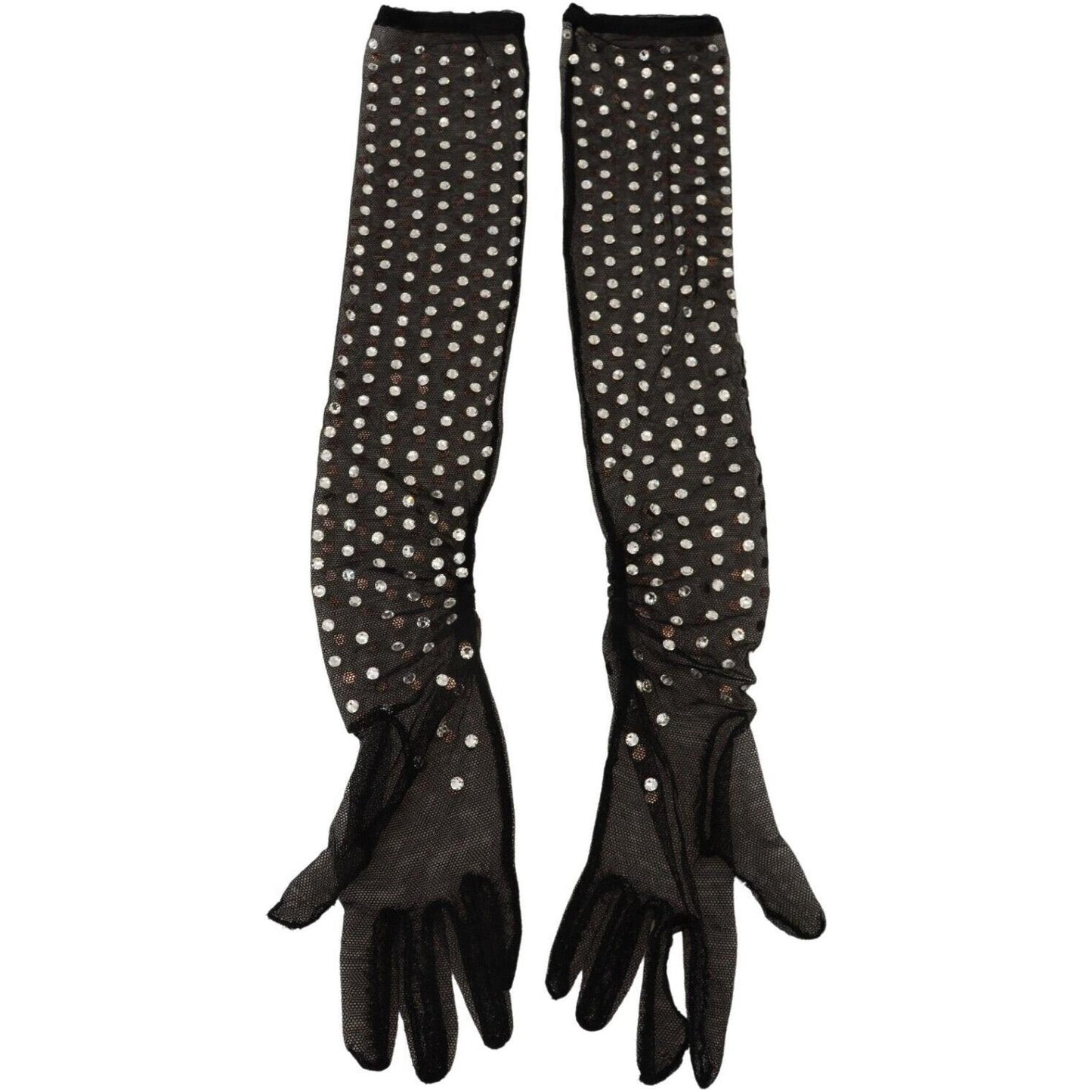 Dolce & Gabbana Elegant Elbow Length Black Gloves Dolce & Gabbana Black
