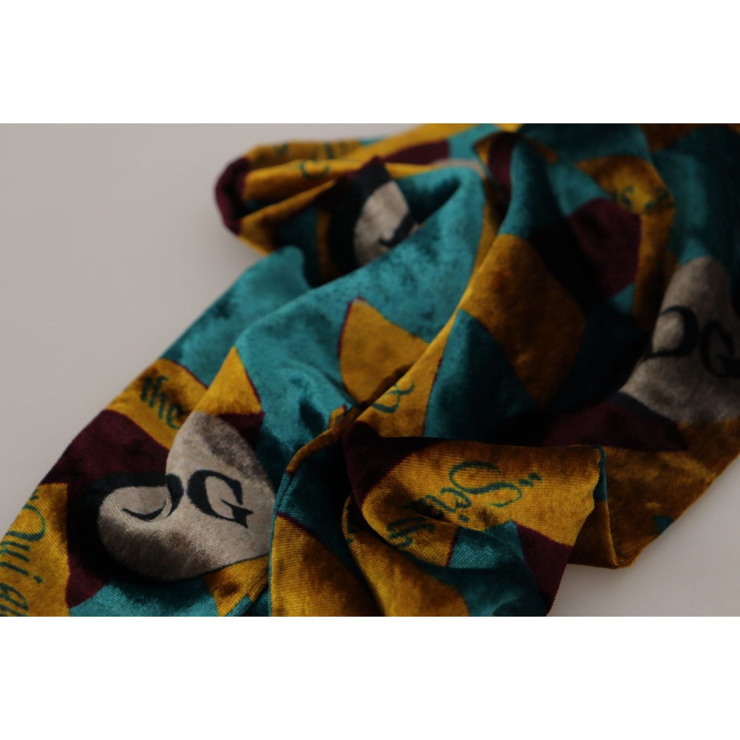 Dolce & Gabbana Multicolor DG Logo Print Shawl Wrap Fringe Scarf