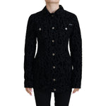 Dolce & Gabbana Black Leopard Long Sleeve Denim Cotton Jacket JKT3471 - 40