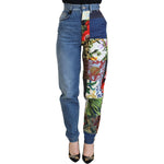 Dolce & Gabbana Blue Jacquard Majolica High Waist Jeans PAN73064 - 36