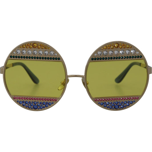 Dolce & Gabbana Gold Oval Metal Crystals Shades DG2209B Sunglasses