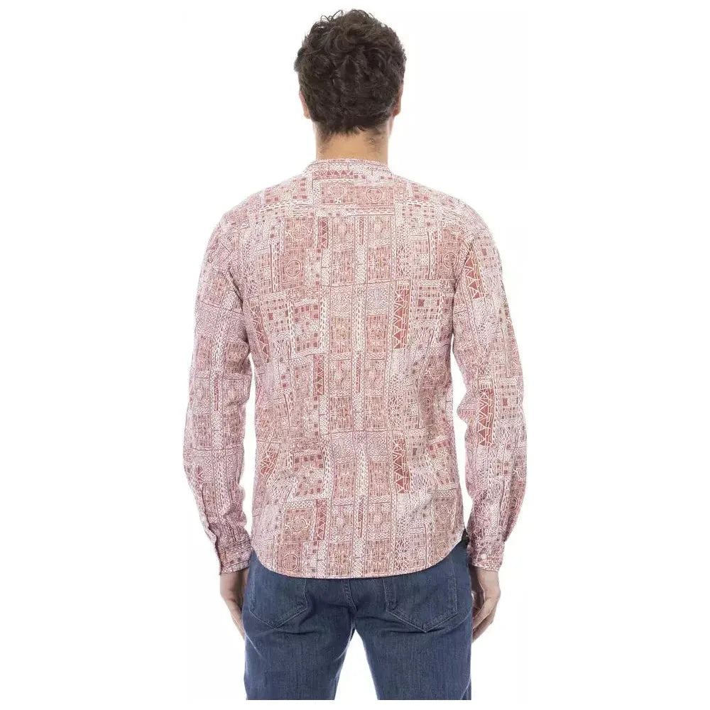 Baldinini Trend Red Cotton Men Shirt Baldinini Trend Gray