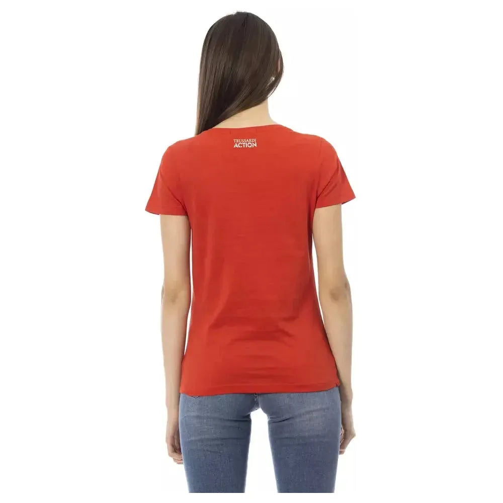 Trussardi Action Red Cotton Women T-Shirt Trussardi Action Brown