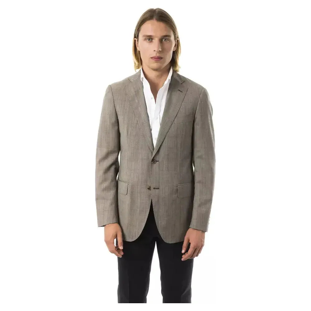 Uominitaliani Gray Wool Men's Blazer Uominitaliani Dim Gray